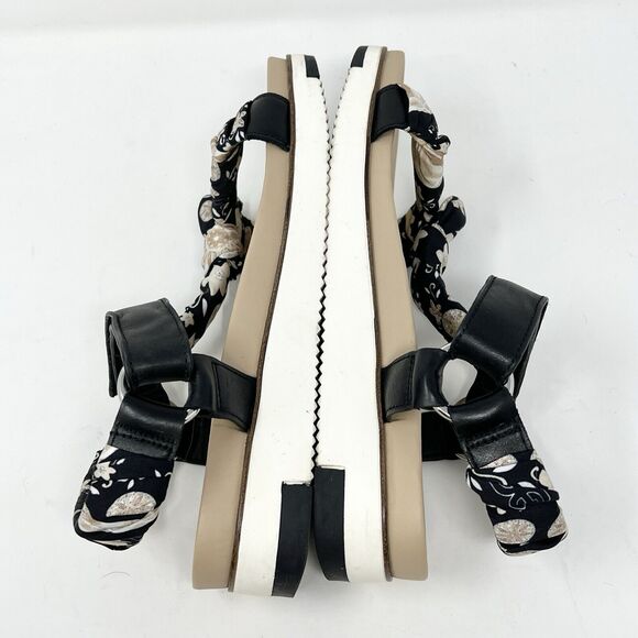 Sam Edelman Ashie Floral Fabric Leather Slingback Wedge Sandals US 9.5 - Picture 7 of 9